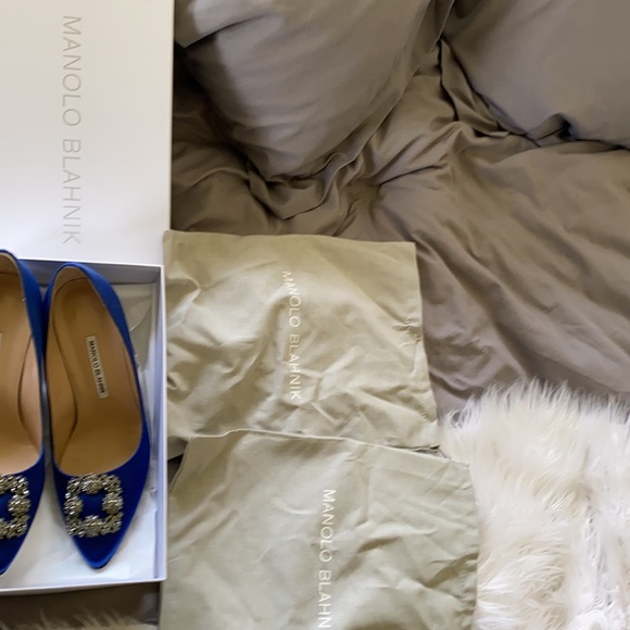 Manolo Blahnik Hangisi 70 (2.75 inches) embellished satin pumps// size 40.5 - Picture 6 of 6